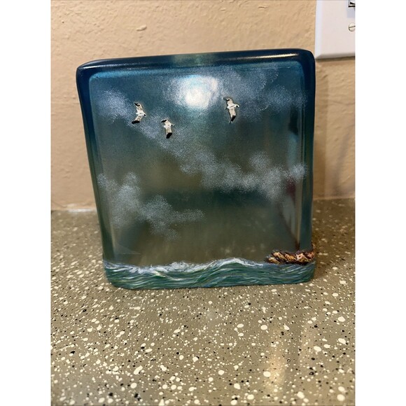 Lighthouse‎ Seagulls Tissue Box Cover Nautical Coastal Decor Ocean Sea Home - Picture 3 of 5